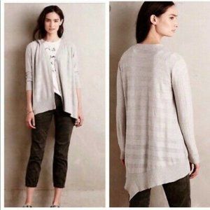Anthropologie LEFT OF CENTER VALONIA Asymmetrical Cardigan Sweater M Gray Boho